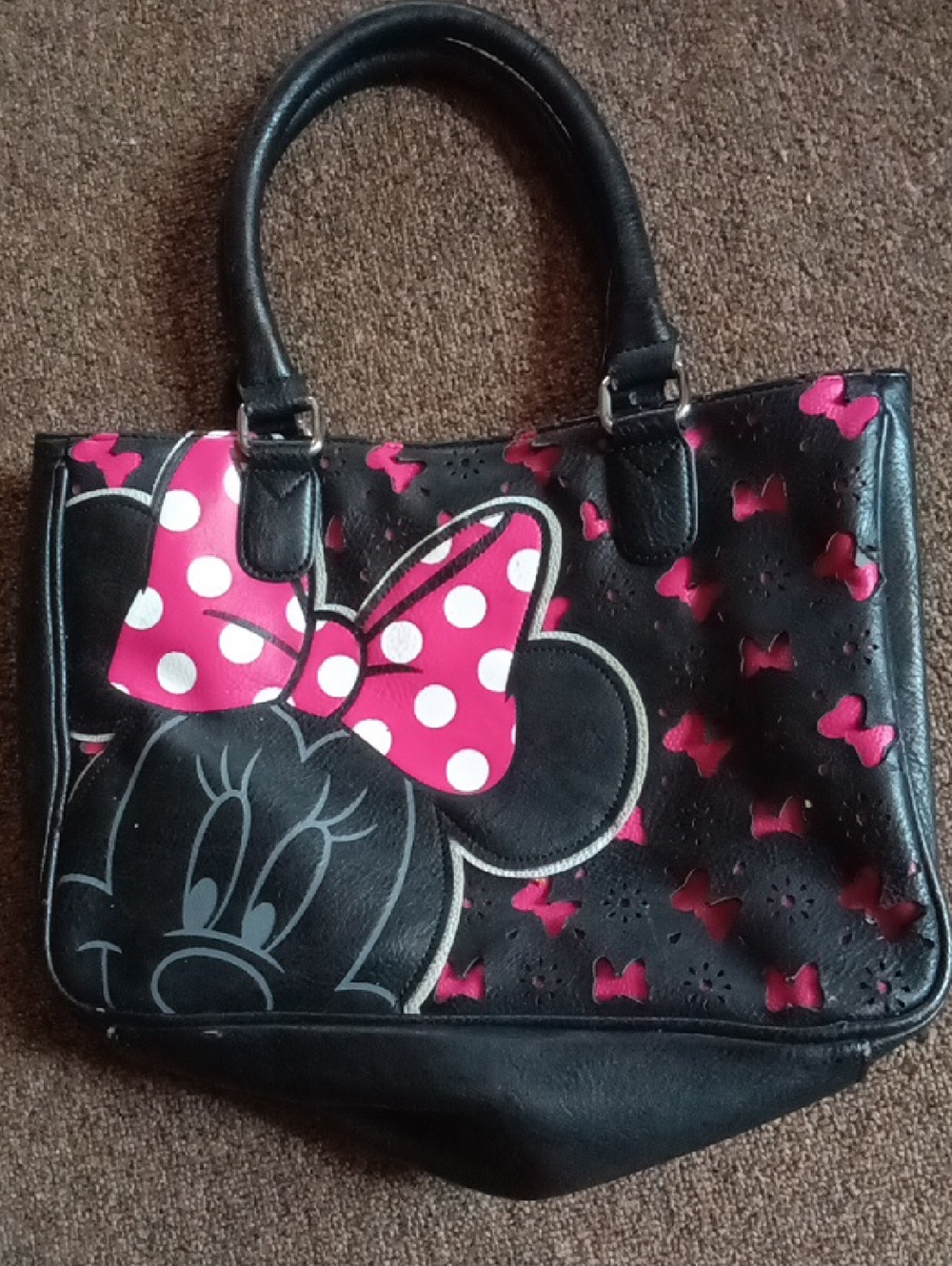 Minnie Mouse Black and Pink Bow Tote Bag